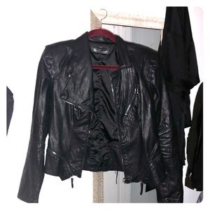 Blanknyc faux leather fitted moto jacket